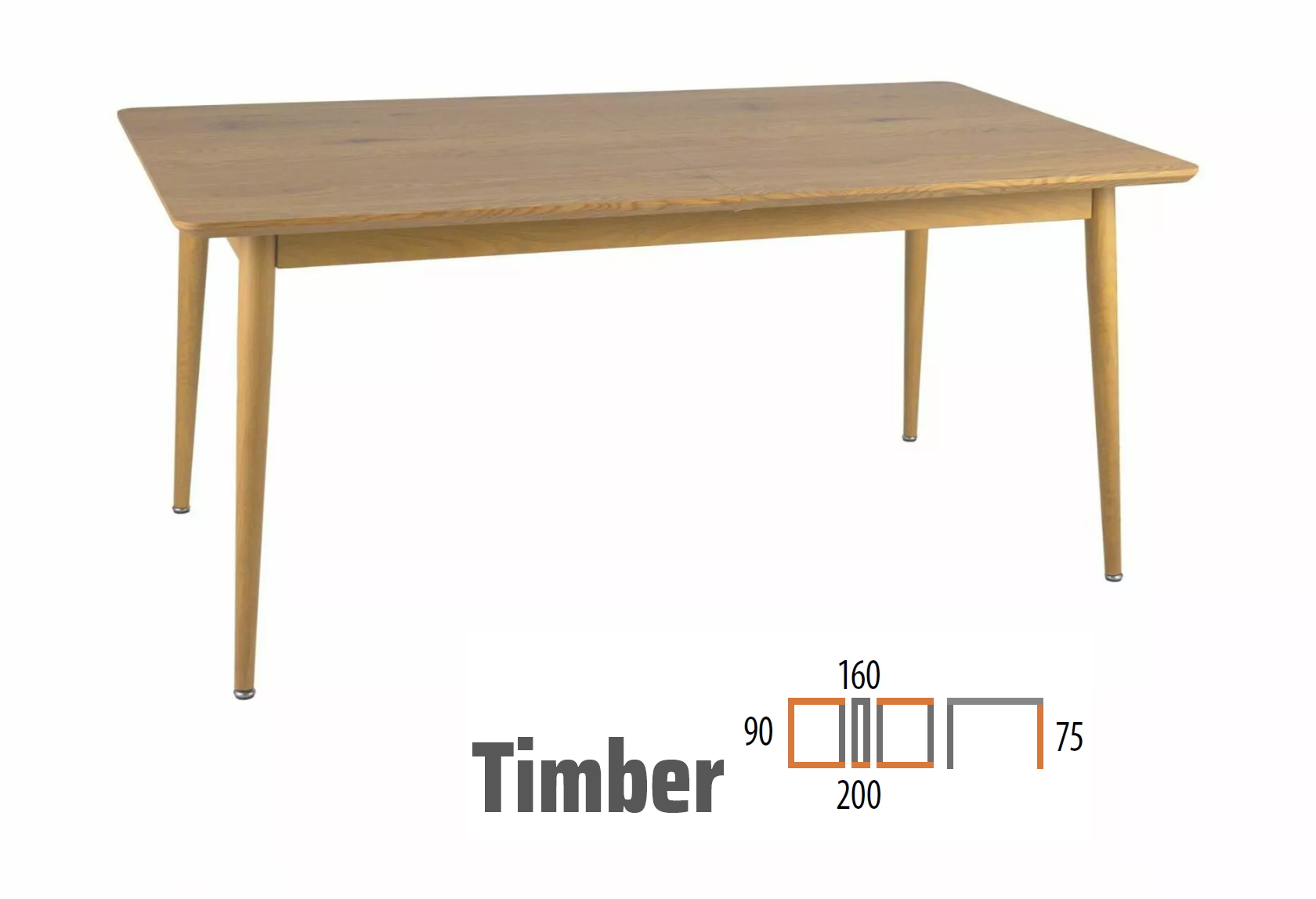 stół do jadalni timber, stół rozkładany timber, stół 160 cm